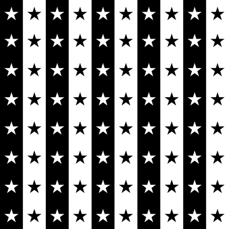 Abstract illustration with stars. Black and white stripes on which there are black and white starsのイラスト素材