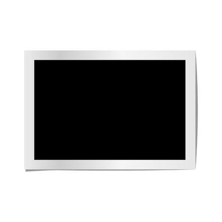 White paper photo frame isolated mockup. Realistic photograph with blank space for your image.のイラスト素材