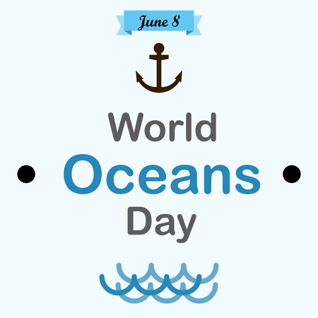 World Oceans Day Card Vector illustrationのイラスト素材