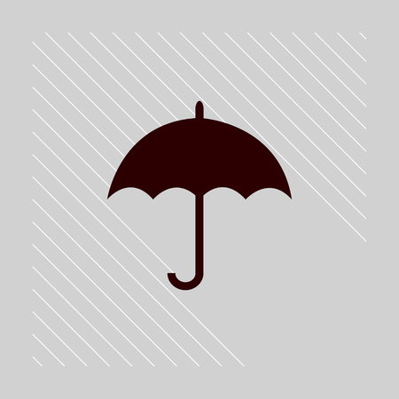 umbrella Icon with rain stripes vector flat designのイラスト素材