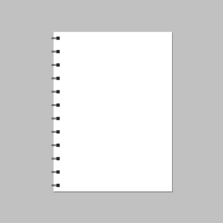 The notebook page is open on a white background. An empty spiral notebookのイラスト素材
