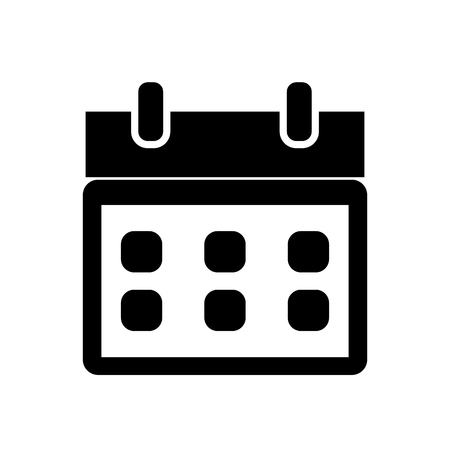 Calendar with a clock time tools flat icon isolated on white background vector illustrationのイラスト素材