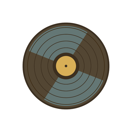 Plate for listening to music. Flat design. Illustration in retro styleのイラスト素材