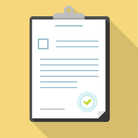 Clipboard with checklist icon. Flat illustration of clipboard with checklist icon for webのイラスト素材