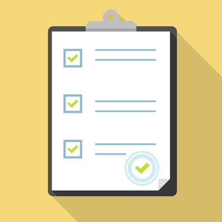 Clipboard with checklist icon. Flat illustration of clipboard with checklist icon for webのイラスト素材