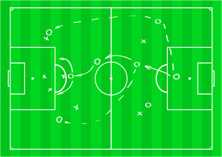 Soccer or football game strategy plan. Vector illustration. Sport infographics element.のイラスト素材