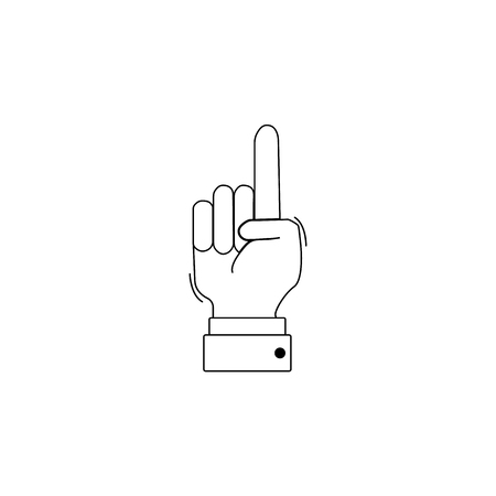 Hand vector icon, forefinger icon. Flat designの写真素材