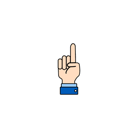 Hand vector icon, forefinger icon. Flat designのイラスト素材