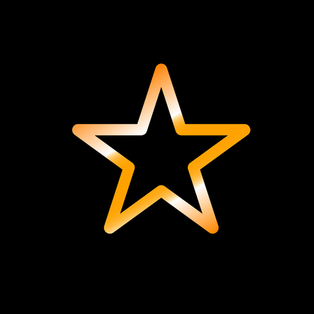Gold star isolated on black background with gradient.Flat designのイラスト素材