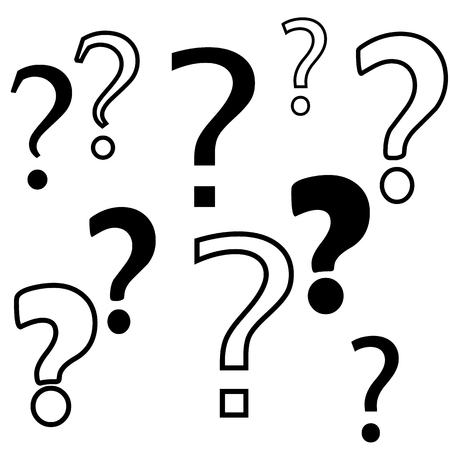 Question marks signs icons,  illustration. Flat design styleの写真素材