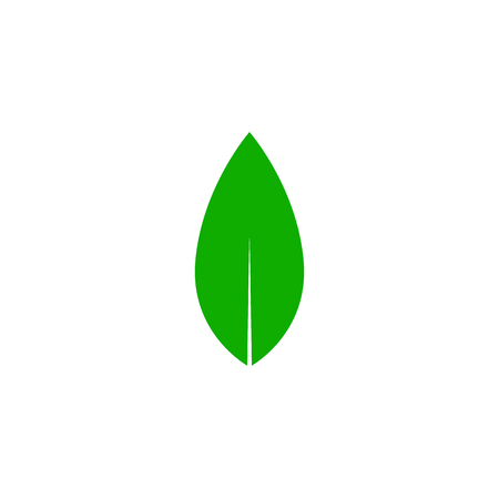 Leaf from the tree. Flat design. Vector illustration. Fashionable vector symbol for website design, web button, mobile application.のイラスト素材