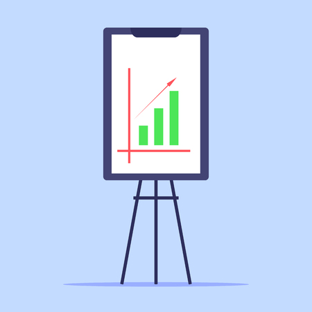 Presentation board with a growing schedule. Business concept growth and progressのイラスト素材