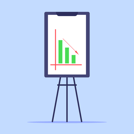 Presentation board with a growing schedule. Business concept crisisのイラスト素材