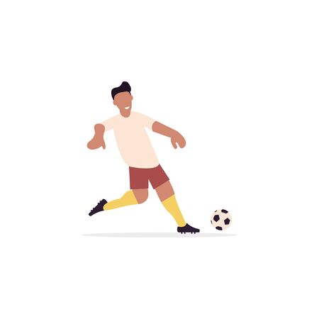 Soccer player. Active game of European football. Flat style. Vector illustrationのイラスト素材