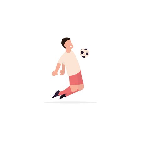 Soccer player. Active game of European football. Flat style. Vector illustrationのイラスト素材