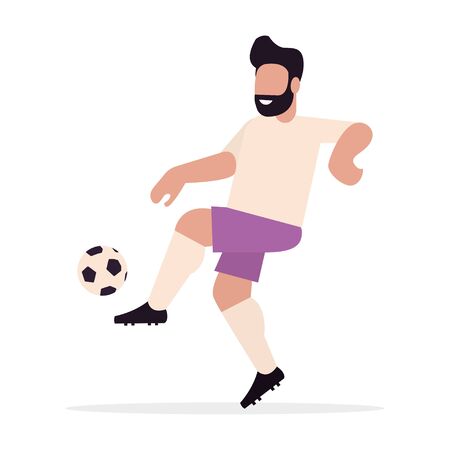 Soccer player. Active game of European football. Flat style. Vector illustrationの写真素材