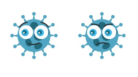 Bacterium / virus. Vector flat cartoon style illustration on white background.のイラスト素材