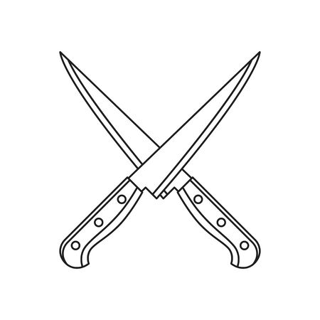 Kitchen knives. Flat style. Vector illustrationのイラスト素材