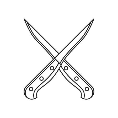 Kitchen knives. Flat style. Vector illustrationのイラスト素材