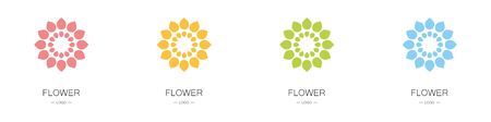 Set of flower logos. Collection. Modern design. Minimalism. Vector illustrationのイラスト素材