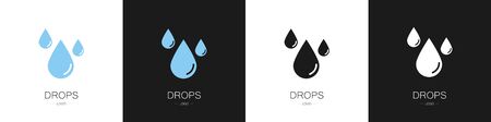 Set of logos drops. Collection. Modern style vector illustration.のイラスト素材