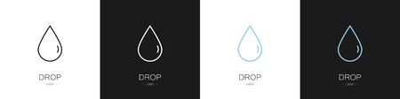 Set of logos drops. Collection. Modern style vector illustration.のイラスト素材