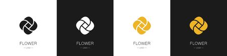 Set of flower logos. Collection. Modern design. Minimalism. Vector illustrationのイラスト素材