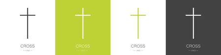 Set of logos of the crosses. Collection. The concept of Christianity and the church. Modern style. Vector illustrationのイラスト素材