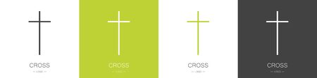 Set of logos of the crosses. Collection. The concept of Christianity and the church. Modern style. Vector illustration