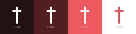 Set of logos of the crosses. Collection. The concept of Christianity and the church. Modern style. Vector illustrationのイラスト素材