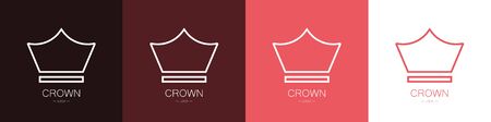 Set of crown logos. Collection. Modern style vector illustration.のイラスト素材