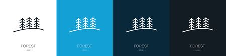 Forest icons. Set of logos. Environment concept. Collection. Modern style. Vector illustrationのイラスト素材