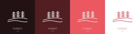 Forest icons. Set of logos. Environment concept. Collection. Modern style. Vector illustrationのイラスト素材