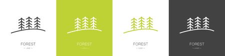 Forest icons. Set of logos. Environment concept. Collection. Modern style. Vector illustrationのイラスト素材