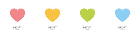 Set of logos of hearts. Love concept. Collection. Modern style vector illustration.のイラスト素材
