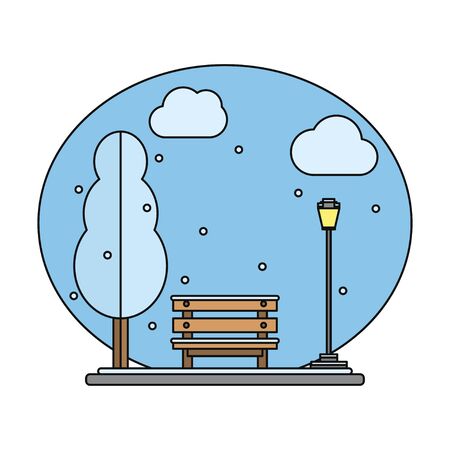 Winter. Time of the year. Flat style vector illustration.のイラスト素材
