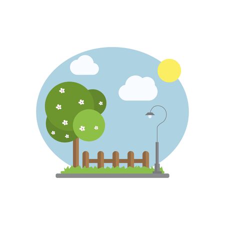 Spring. Time of the year. Flat style vector illustration.のイラスト素材
