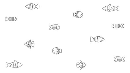 Set of cute exotic fish. Underwater inhabitants. Vector illustration.のイラスト素材