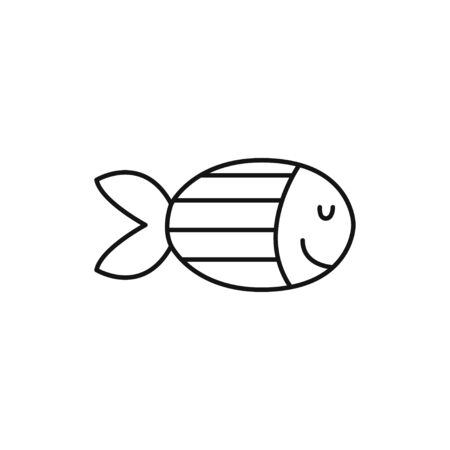 Cute exotic fish. Underwater resident. Vector illustration.のイラスト素材