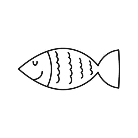 Cute exotic fish. Underwater resident. Vector illustration.のイラスト素材
