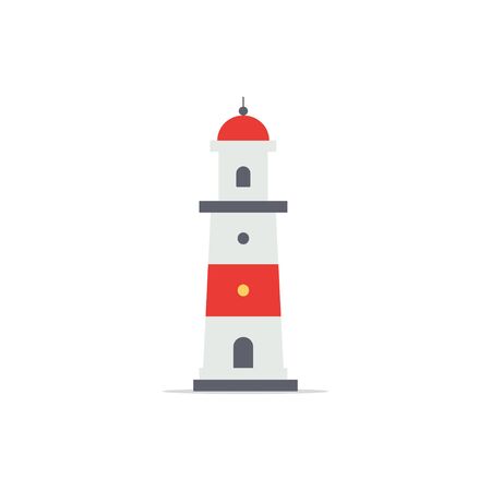 Lighthouse. Lighting path. Flat style. Vector illustrationのイラスト素材