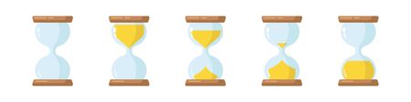 Hourglass set. Vector illustration.