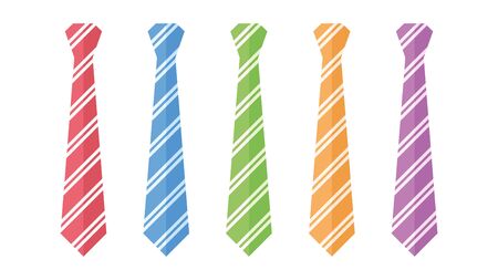 Set of different ties. Flat style. Vector illustrationのイラスト素材