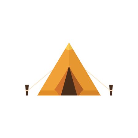 Tent. The concept of tourist camps. Flat style. Vector illustrationのイラスト素材