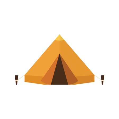 Tent. The concept of tourist camps. Flat style. Vector illustrationのイラスト素材