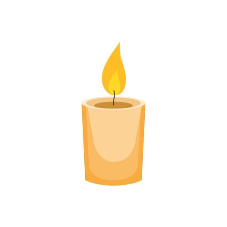 Burning candle isolated on a white background. Vector illustrationのイラスト素材