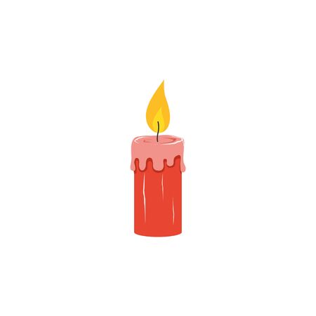 Burning candle isolated on a white background. Vector illustrationのイラスト素材