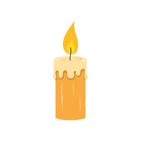 Burning candle isolated on a white background. Vector illustrationのイラスト素材