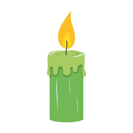 Burning candle isolated on a white background. Vector illustrationのイラスト素材