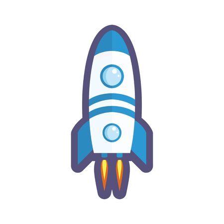 Rocket. Spaceship. Flat style. Vector illustrationのイラスト素材